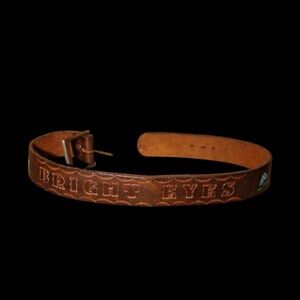 🍄 Vintage "Bright Eyes" Engraved Mushroom Belt – One of a Kind!